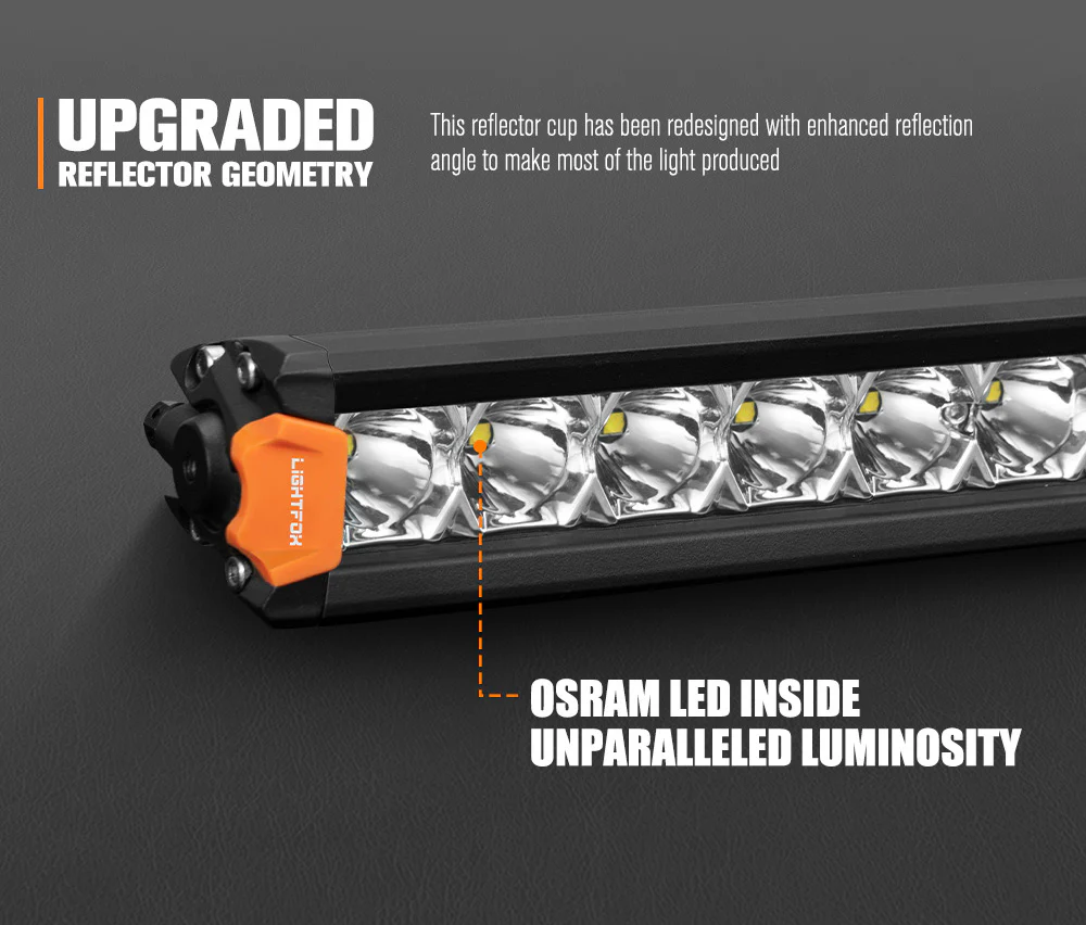 LIGHTFOX Vega Series Pair 8inch Osram LED Light Bar 1Lux @ 606m 8,856 Lumens