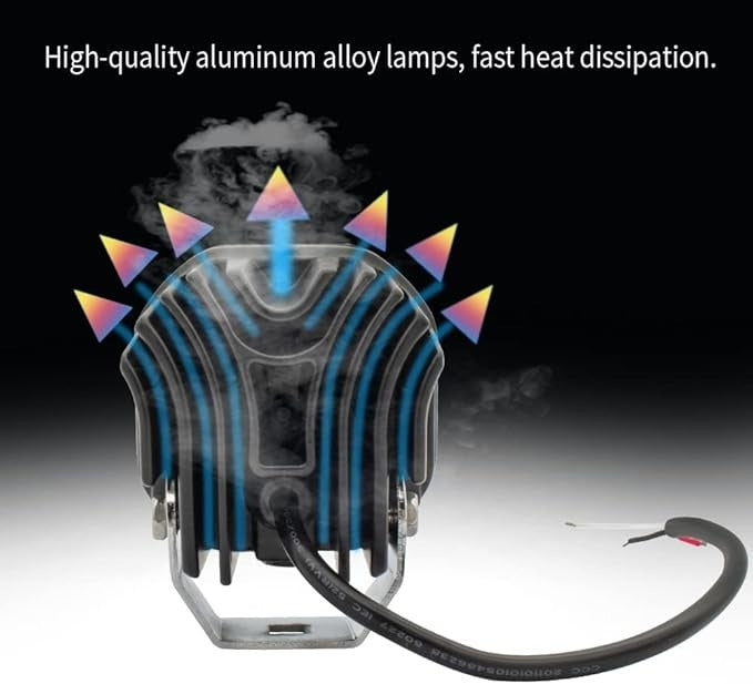 Luces LED antiniebla de conducción, luces antiniebla ámbar/amarillo blanco de doble color, 2 unidades de 40 W 3 pulgadas, luces LED de conducción todoterreno, luces auxiliares de trabajo 2PACK