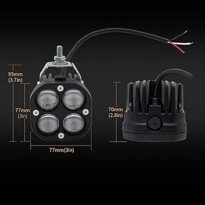 LED Driving Fog Lights Double Color Amber/Yellow+White 2Pcs 3Inch 40W Super Bright LED Pod Lights
