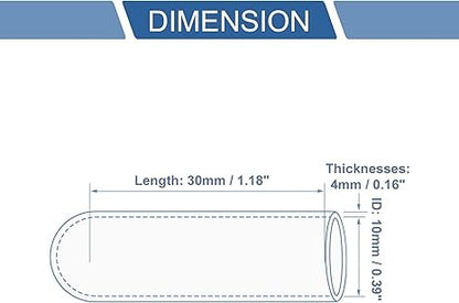 Tapa de silicona reforzada de silicona para tubo de derivación universal 1 unids 1.181 in Longitud Negro Rojo (VER TAMAÑOS DISPONIBLES)