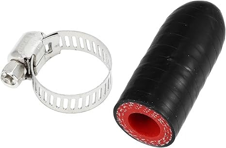 Tapa de silicona reforzada de silicona para tubo de derivación universal 1 unids 1.181 in Longitud Negro Rojo (VER TAMAÑOS DISPONIBLES)