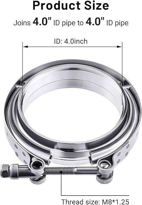 ABRAZADERAS TIPO V-BAND CON FLANGE HEMBRA Y MACHO ACERO INOXIDABLE(ver tamaños disponibles)