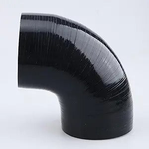 Acoplador de codo de 90 grados de 4 pulgadas (4.016 in), manguera de silicona pura universal automotriz/tubería de admisión, longitud de la pierna 3.5 pulgadas (3.543 in), grosor de pared 0.2 pulgadas (0.197 in), negro