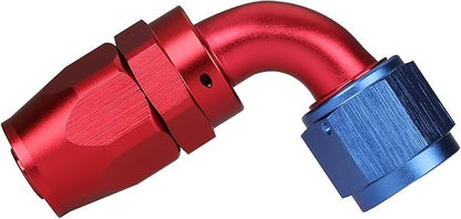 10AN 90 grados codo manguera extremo montaje giratorio aluminio azul/rojo