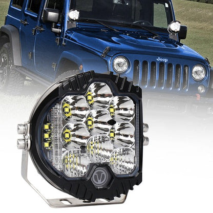 OVOVS 5 Inch Clear Lens Round LED Offroad Lights Amber DRL White Spotlight