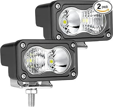 LED Pods Yellow 3 Inch 40W LED INTERCHANGEABLE BEAM SPOT FLOOD AND COMBO(3 LENS INCLUDED) Lights (PACK OF 2)