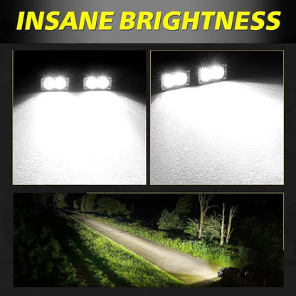 LED Pods Yellow 3 Inch 40W LED INTERCHANGEABLE BEAM SPOT FLOOD AND COMBO(3 LENS INCLUDED) Lights (PACK OF 2)