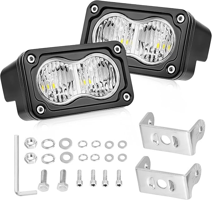 LED Pods Yellow 3 Inch 40W LED INTERCHANGEABLE BEAM SPOT FLOOD AND COMBO(3 LENS INCLUDED) Lights (PACK OF 2)