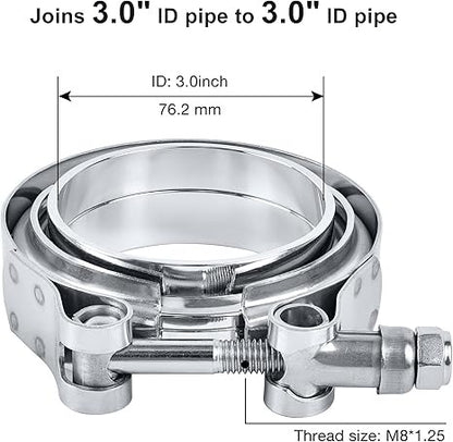 ABRAZADERAS TIPO V-BAND CON FLANGE HEMBRA Y MACHO ACERO INOXIDABLE(ver tamaños disponibles)