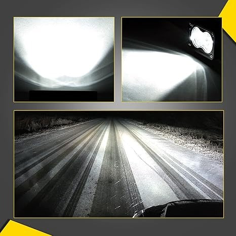 LED Pods Yellow 3 Inch 40W LED INTERCHANGEABLE BEAM SPOT FLOOD AND COMBO(3 LENS INCLUDED) Lights (PACK OF 2)