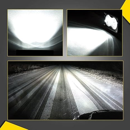 LED Pods Yellow 3 Inch 40W LED INTERCHANGEABLE BEAM SPOT FLOOD AND COMBO(3 LENS INCLUDED) Lights (PACK OF 2)