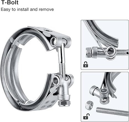 ABRAZADERAS TIPO V-BAND CON FLANGE HEMBRA Y MACHO ACERO INOXIDABLE(ver tamaños disponibles)