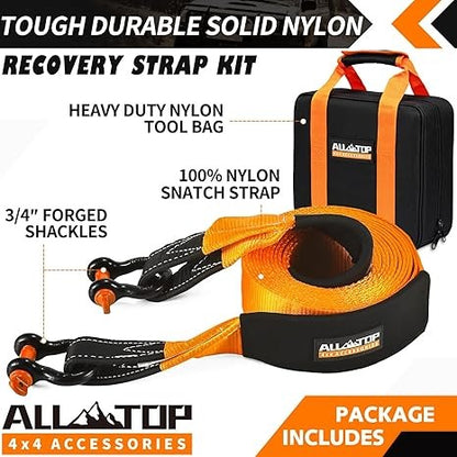 ALL-TOP KIT DE RECUPERACION ESLINGA + 2 GRILLETES + BOLSO 35,000LBS