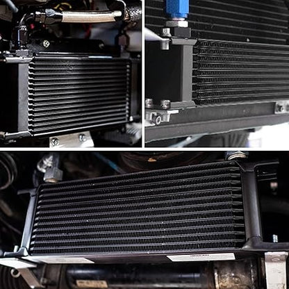 Kit de enfriador de aceite, enfriador de motor de transmisión 10AN radiador japonés universal de aluminio negro(ver tamaños disponibles)