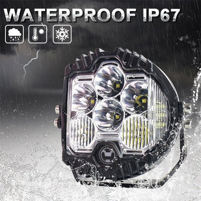 OVOVS Waterproof 5 Inch Led Work Light Pod With Amber Back Light DRL