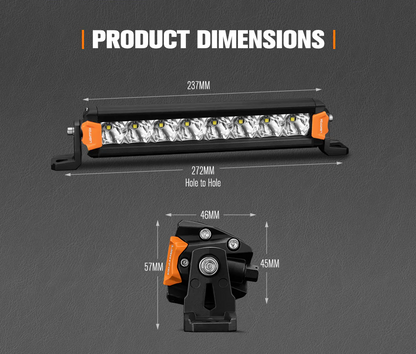 LIGHTFOX Vega Series Pair 8inch Osram LED Light Bar 1Lux @ 606m 8,856 Lumens