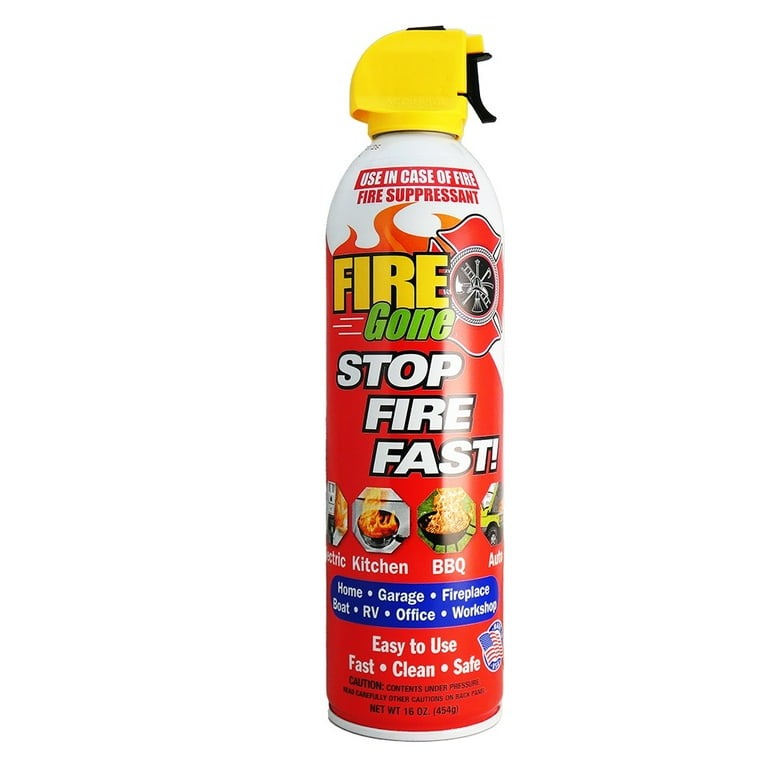 Fire Gone Spray Extintor de Incendios de 16 oz - Lata de Aerosol - Agente Espumoso