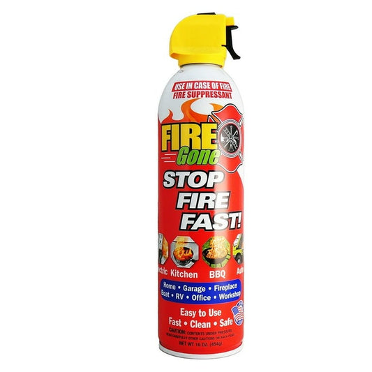 Fire Gone Spray Extintor de Incendios de 16 oz - Lata de Aerosol - Agente Espumoso