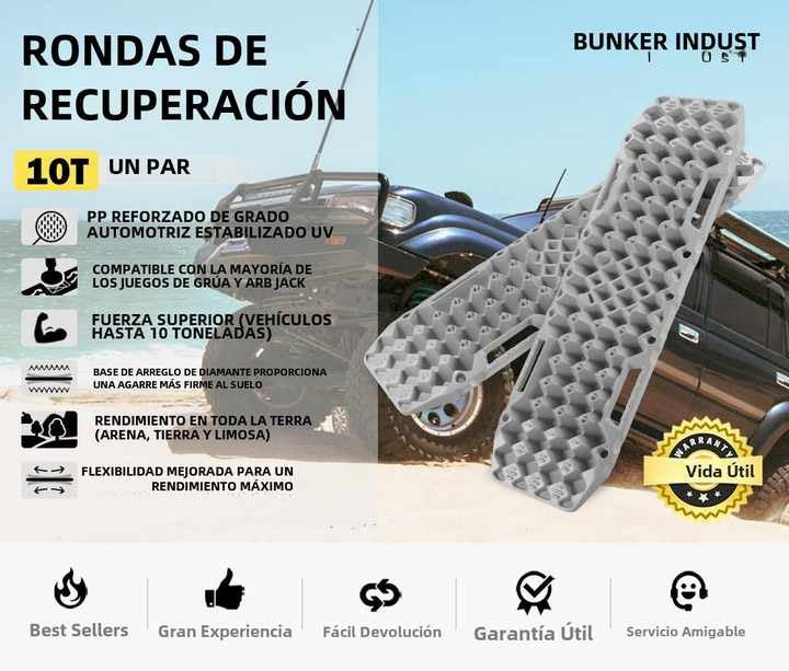 BUNKER INDUST SAND SNOW MUD TRAX 4WD 10T RECOVERY TRACKS GREY (1PAR)
