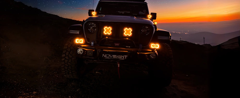 NOVSIGHT HALO Series 6" SPOT BEAM LED Pod Lights with DRL 60W Twin Light Kit System Pair