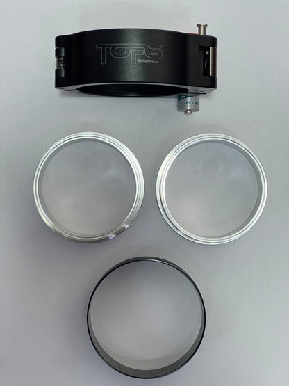 Abrazadera de banda en V de liberación rápida de aluminio con brida Abrazadera de tubo de intercooler VER TAMAÑOS DISPONIBLES