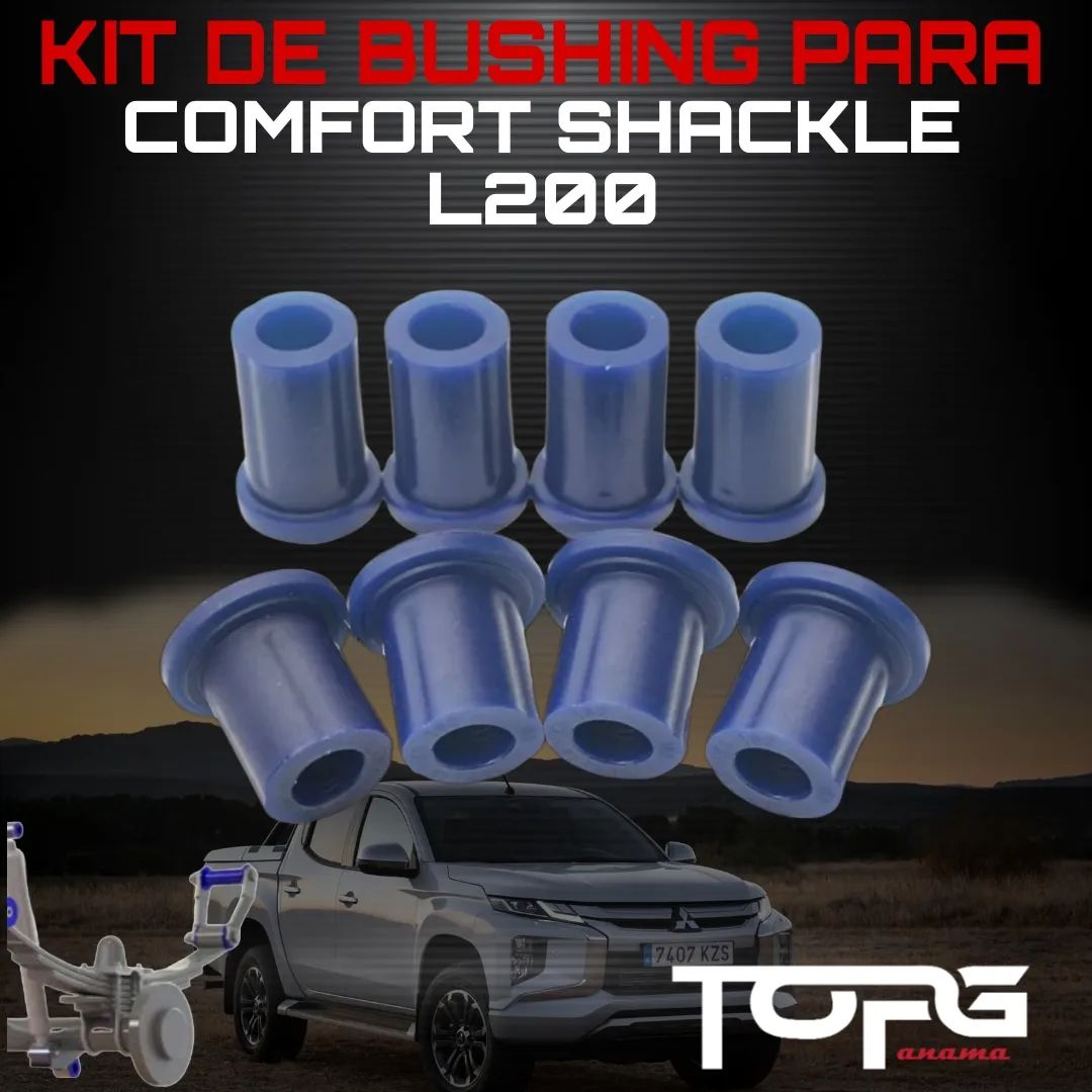 KIT DE BUSHING POLIURETANO PARA COMFORT SHACKLE/SHACKE DE FABRICA JUEGO PARA 2 SHACKLE (VARIOS MODELOS CARROS)
