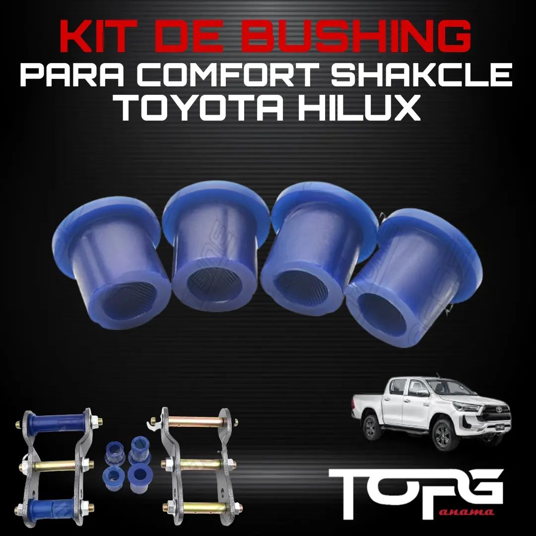 KIT DE BUSHING POLIURETANO PARA COMFORT SHACKLE/SHACKE DE FABRICA JUEGO PARA 2 SHACKLE (VARIOS MODELOS CARROS)