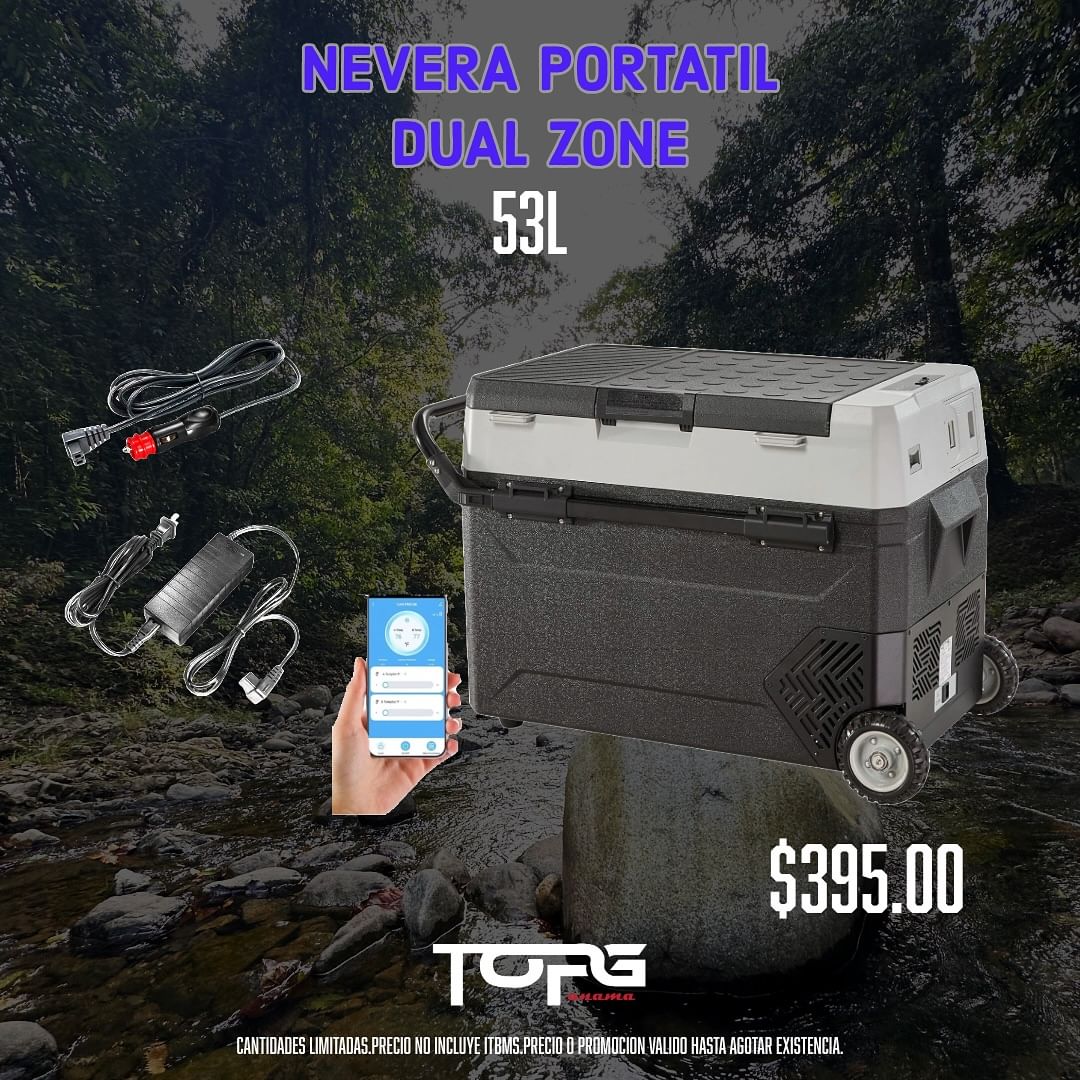 NEVERA PORTATIL DOBLE ZONA 53 LITROS