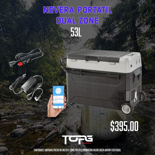 NEVERA PORTATIL DOBLE ZONA 53 LITROS