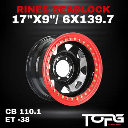 RINES BEADLOCK METAL 17X9 6.X139.7 CB110.1 ET-38  AROS DIFERENTE COLORES(JUEGO DE 4 RINES)