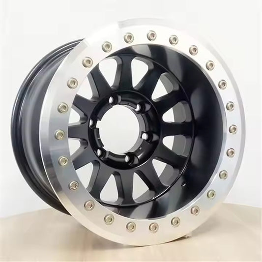 RINES BEADLOCK 6X139.7 16x10 ET-44 NEGROS CON AROS SILVER(4 UNIDADES) VER OPCIONES