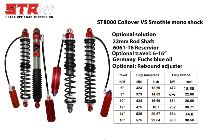 STR 8000 DSC 2.5 TWIN COILOVER SHOCK (OPTIONS) PRECIO POR UNIDAD