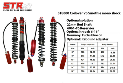 STR 8000 DSC 2.5 TWIN COILOVER SHOCK (OPTIONS) PRECIO POR UNIDAD