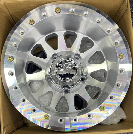 RINES BEADLOCK 5X150 16X10 ET-44 CB110.5 FULL SILVER/BLACK (4 UNIDADES) VER OPCIONES