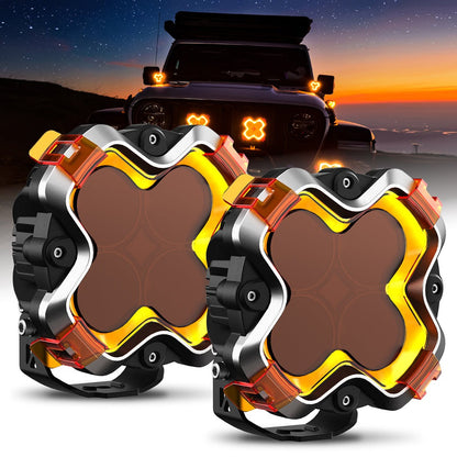 NOVSIGHT HALO Series 6" SPOT BEAM LED Pod Lights with DRL 60W Twin Light Kit System Pair