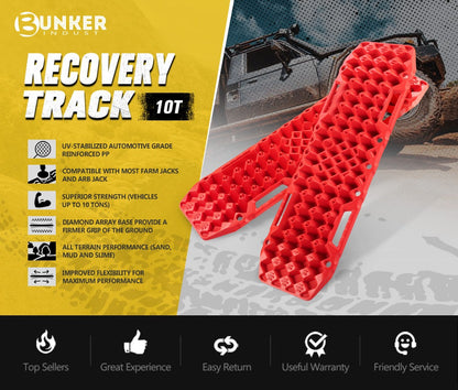 BUNKER INDUST SAND SNOW MUD TRAX 4WD 10T RECOVERY TRACKS RED (1PAR)